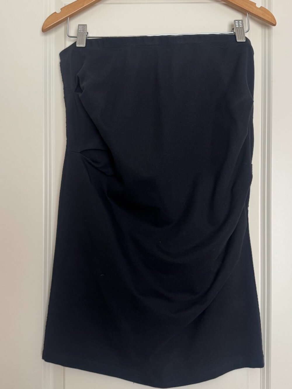 Donna Karan New York Black Ruched Draped Pencil Skirt Sz L